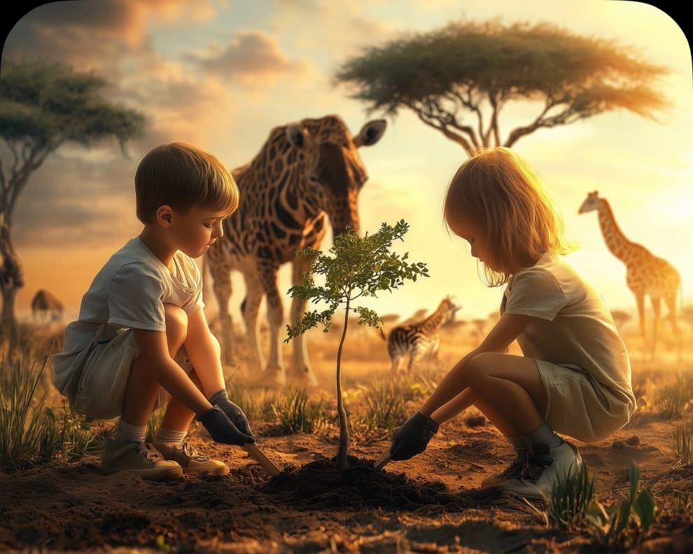 Deti v savane